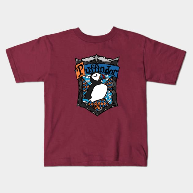 Puffindor Kids T-Shirt by ksvedang